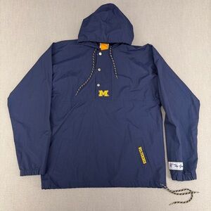 Vintage Michigan Wolverines Mens L Pullover The Game Windbreaker Hood Jacket 90s